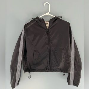 black light weight hooded jacket size small from garage